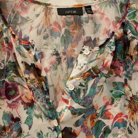 Apt 9 Sheer Button Down Tunic Blouse - Women’s Petite Large - NEW WITHOUT TAGS! - Picture 3 of 6